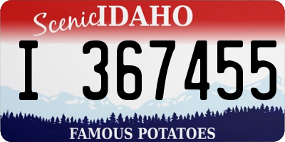 ID license plate I367455