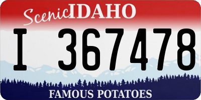 ID license plate I367478
