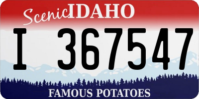 ID license plate I367547