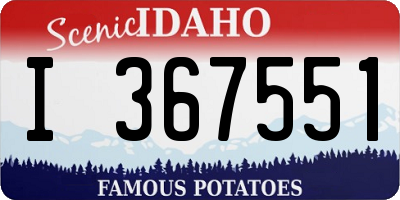 ID license plate I367551