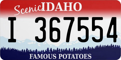 ID license plate I367554