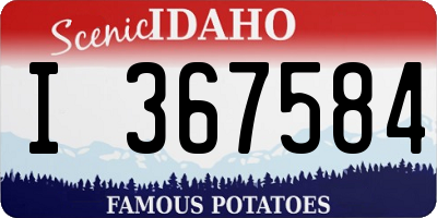 ID license plate I367584