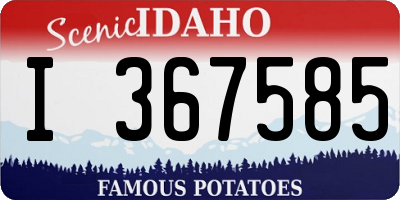 ID license plate I367585