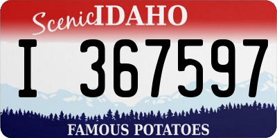 ID license plate I367597