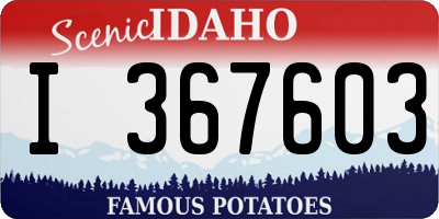 ID license plate I367603