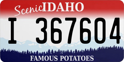 ID license plate I367604