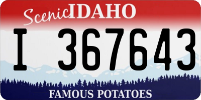 ID license plate I367643