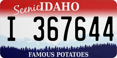 ID license plate I367644