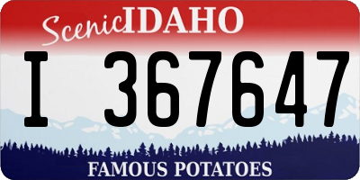 ID license plate I367647