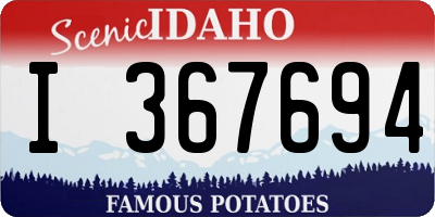 ID license plate I367694