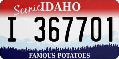 ID license plate I367701