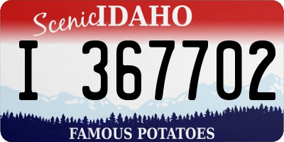 ID license plate I367702