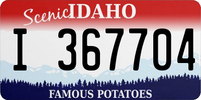 ID license plate I367704