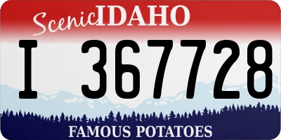 ID license plate I367728