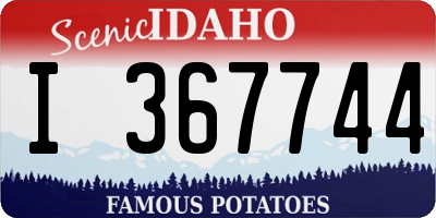 ID license plate I367744