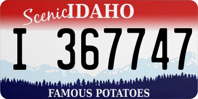 ID license plate I367747