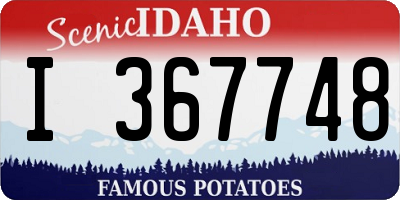 ID license plate I367748