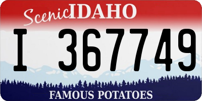 ID license plate I367749