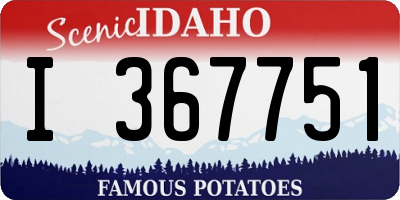 ID license plate I367751