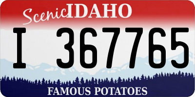 ID license plate I367765