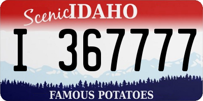 ID license plate I367777