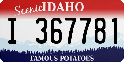 ID license plate I367781
