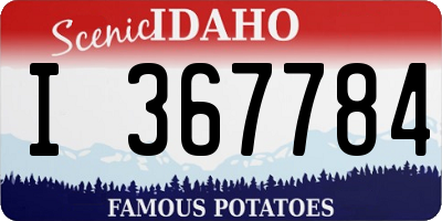ID license plate I367784