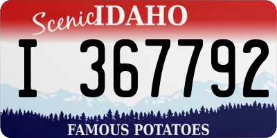 ID license plate I367792
