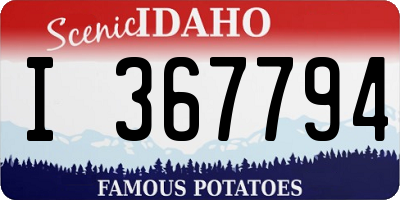 ID license plate I367794