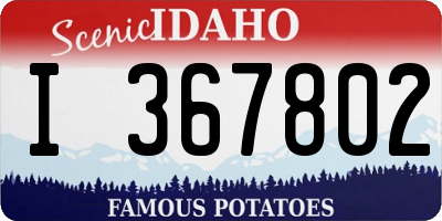 ID license plate I367802