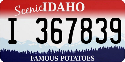 ID license plate I367839