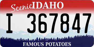 ID license plate I367847