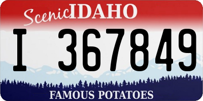 ID license plate I367849