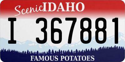 ID license plate I367881