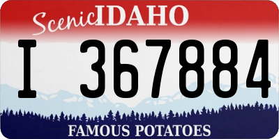 ID license plate I367884