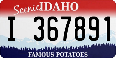 ID license plate I367891