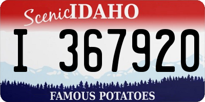 ID license plate I367920