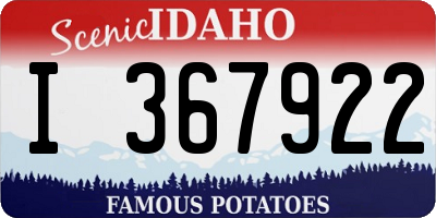 ID license plate I367922