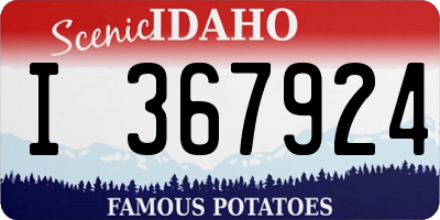 ID license plate I367924