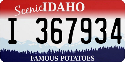 ID license plate I367934