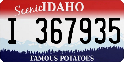 ID license plate I367935