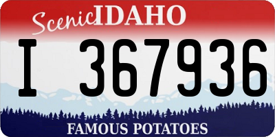 ID license plate I367936