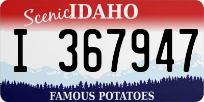 ID license plate I367947