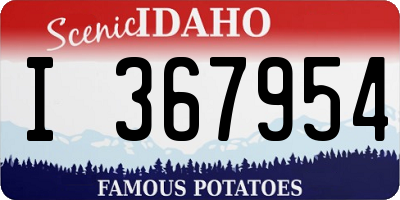 ID license plate I367954