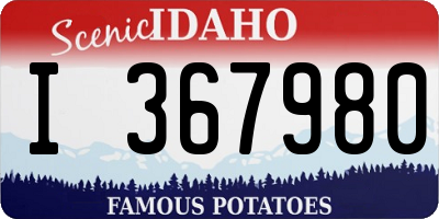 ID license plate I367980