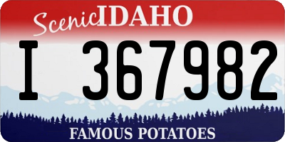 ID license plate I367982