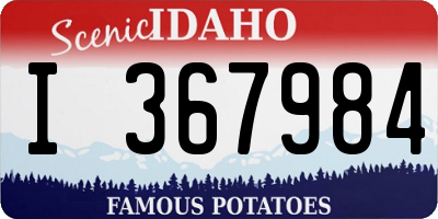 ID license plate I367984