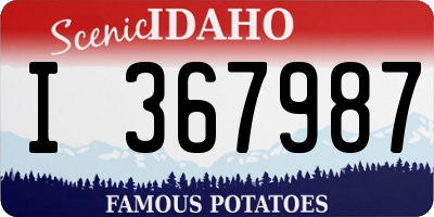 ID license plate I367987