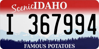 ID license plate I367994