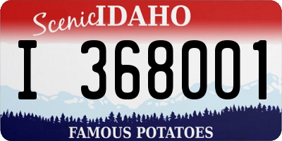 ID license plate I368001